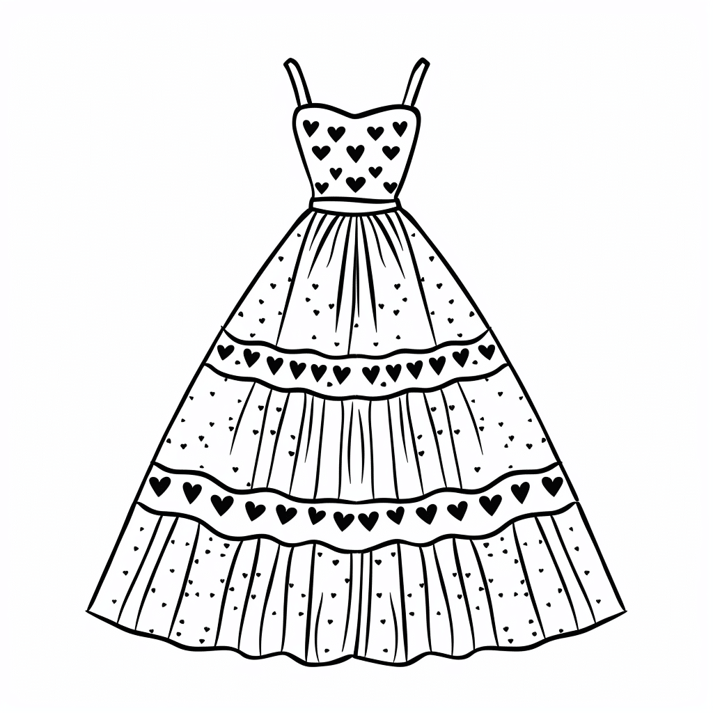 Heart Pattern Princess Dress