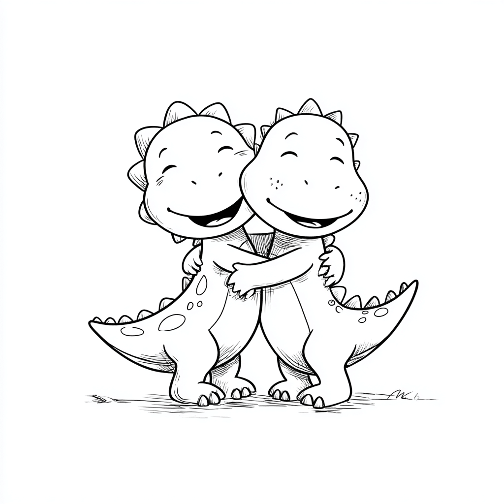 Hugging Dinosaurs
