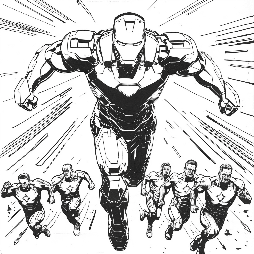 Iron Man Leading Charge - Iron Man