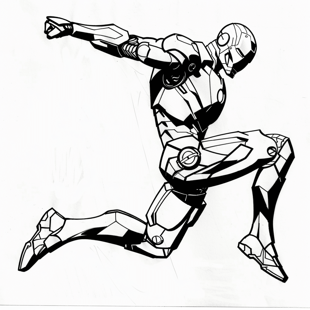 Jump With Knee Up - Iron Man