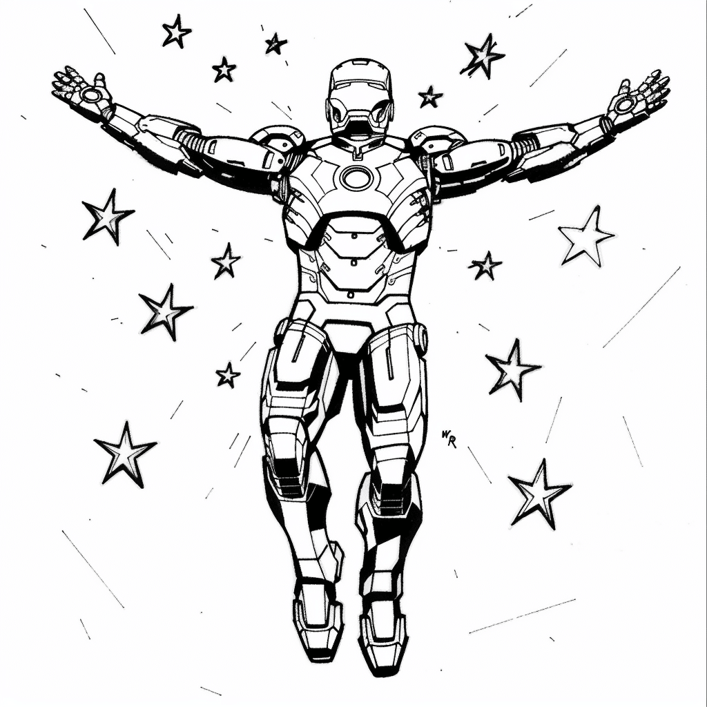 Jumping With Arms Wide - Iron Man