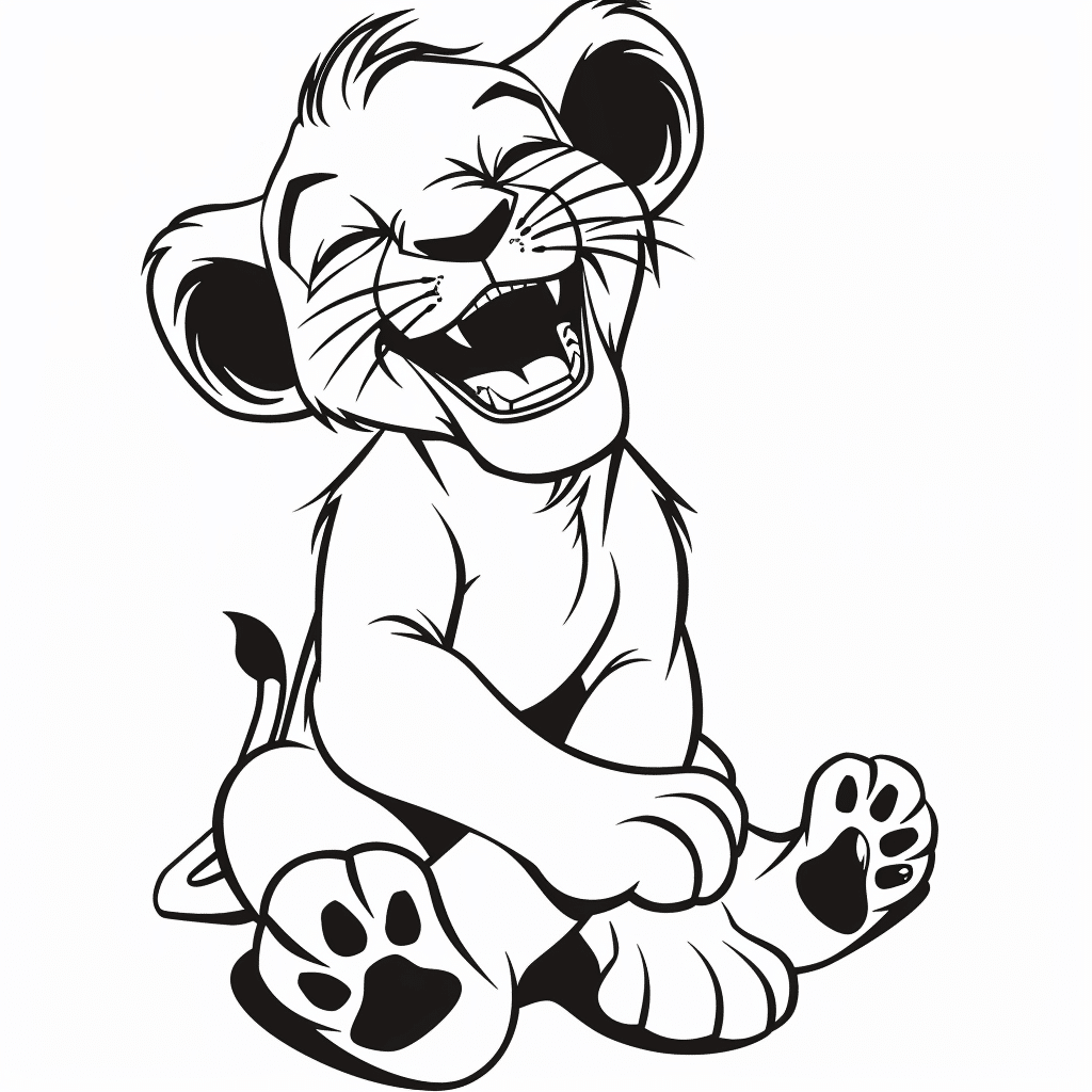 Laughing Lion Cub Sitting