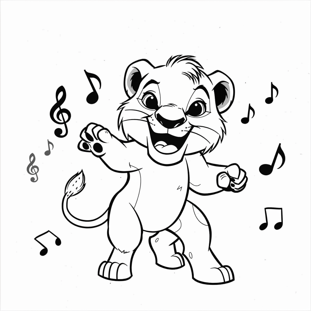 Lion Cub Dancing Happily