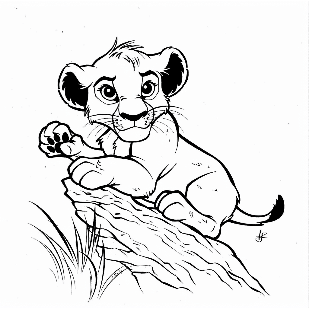 Lion Cub Exploring Rock