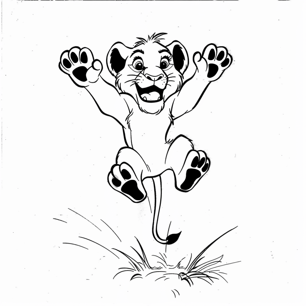 Lion Cub Jumping High