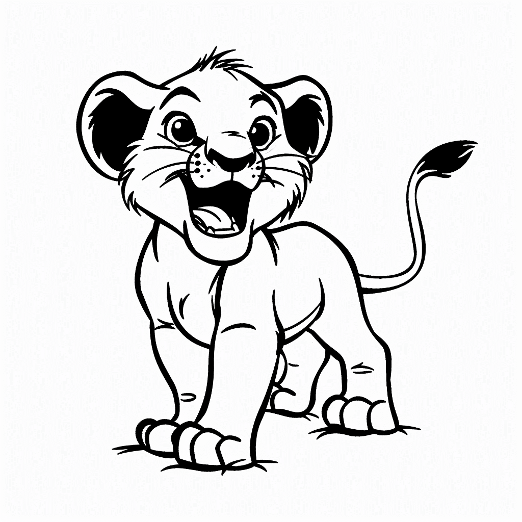 Lion Cub Roaring Playfully