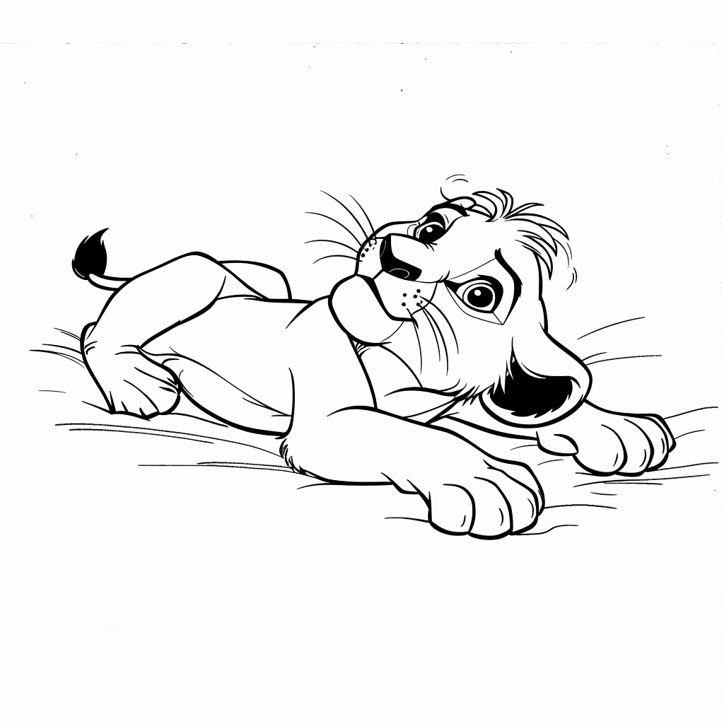 Lion Cub Watching Sky