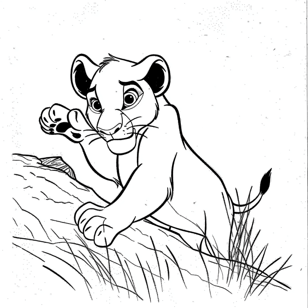 Nala Exploring a Small Rock