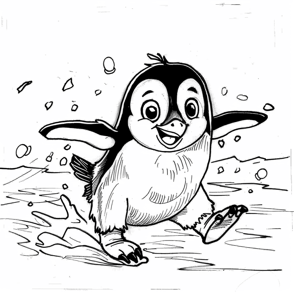 Penguin Sliding on Ice