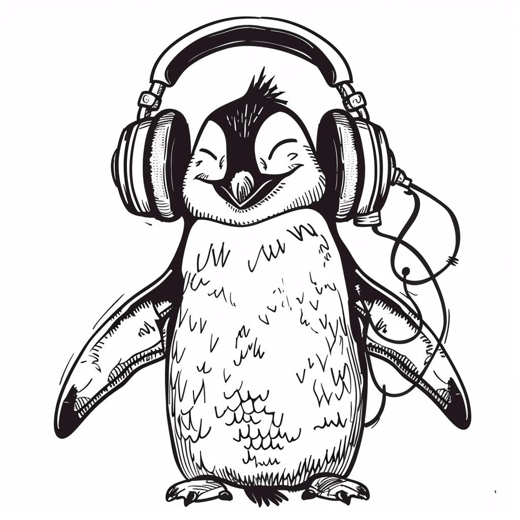 Penguin with Headphones