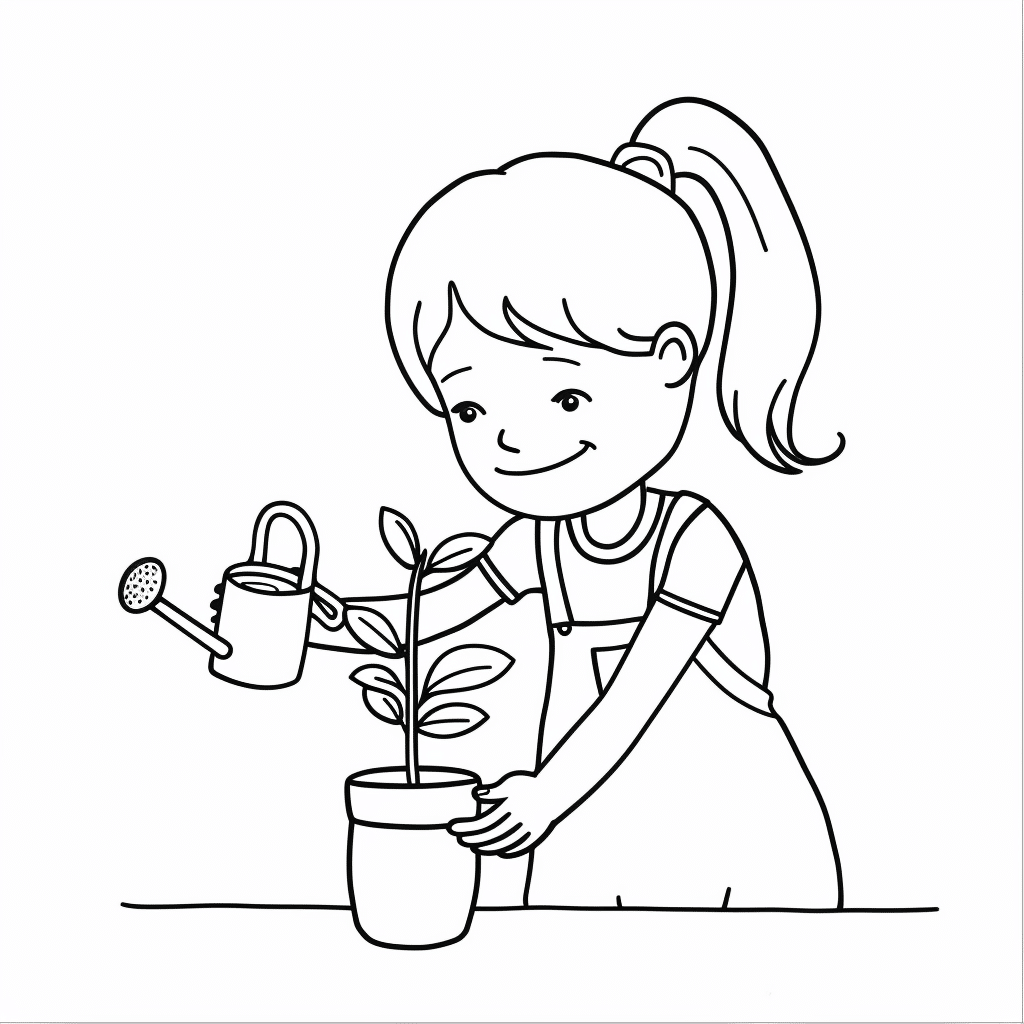 Plant Watering Girl
