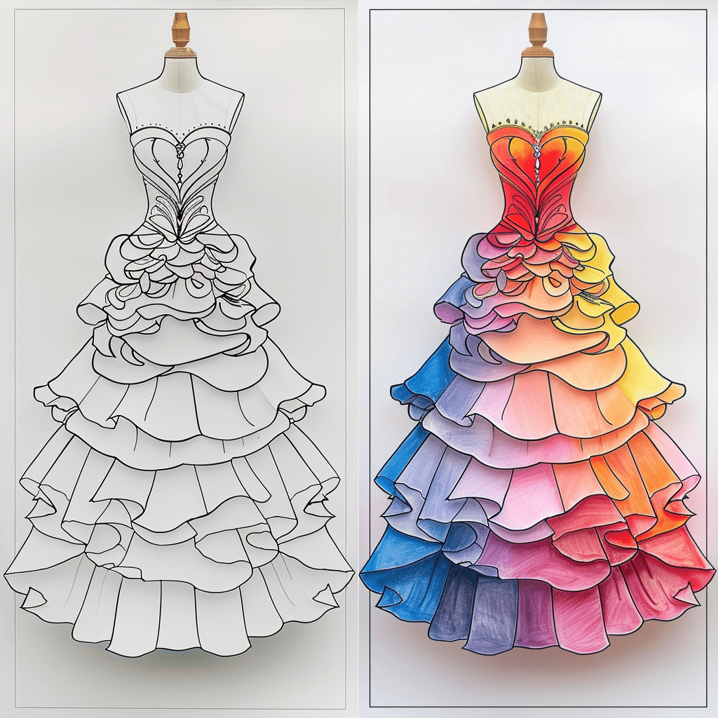 Princess Dress Coloring Pages