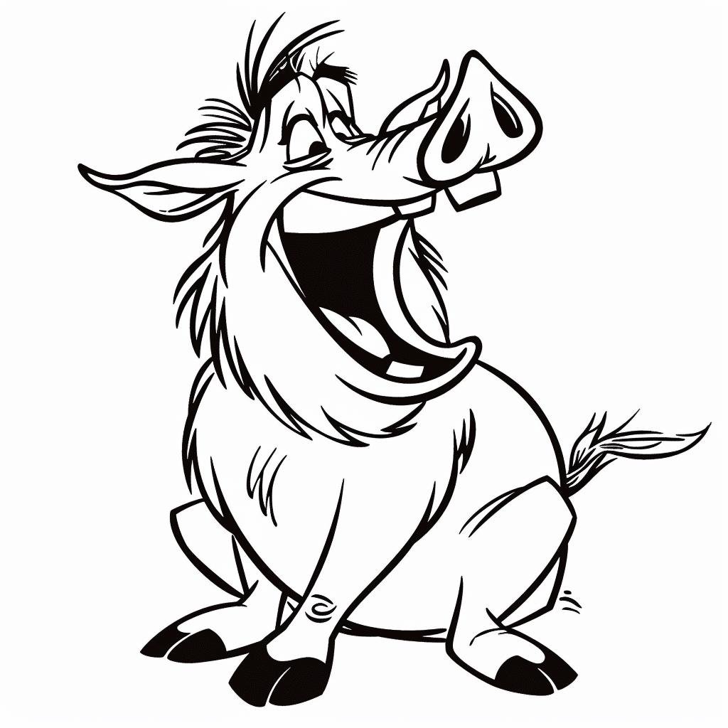 Pumbaa Laughing Cheerfully