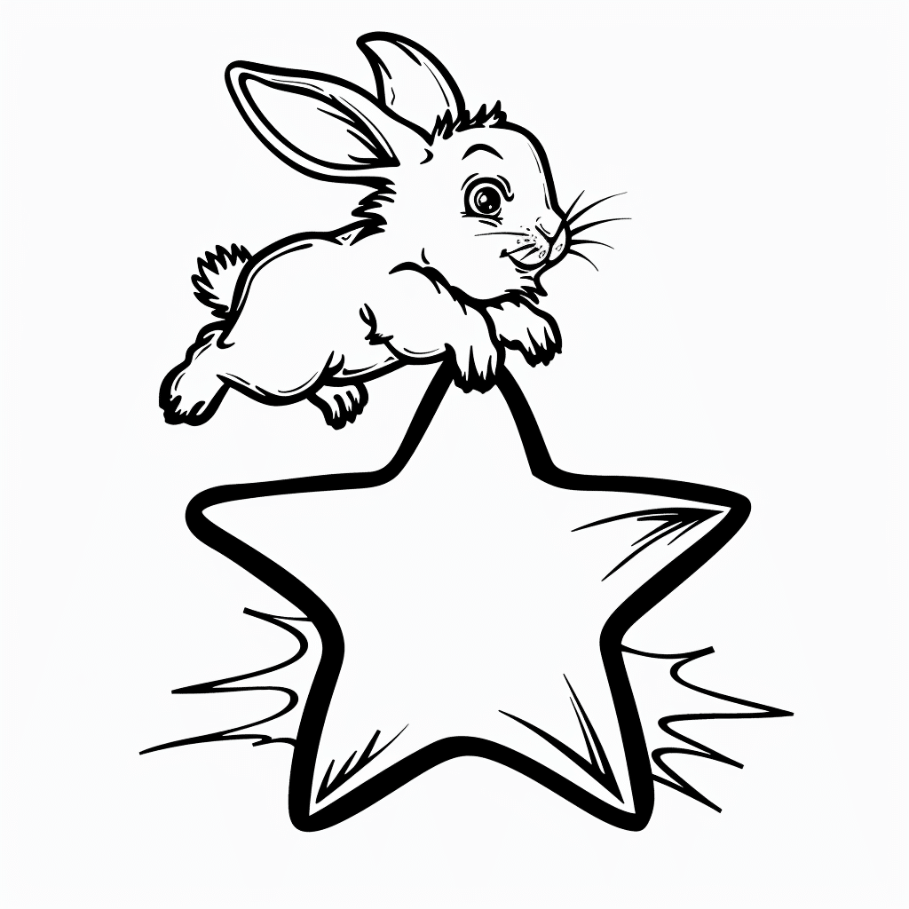 Rabbit Jumping Over Star