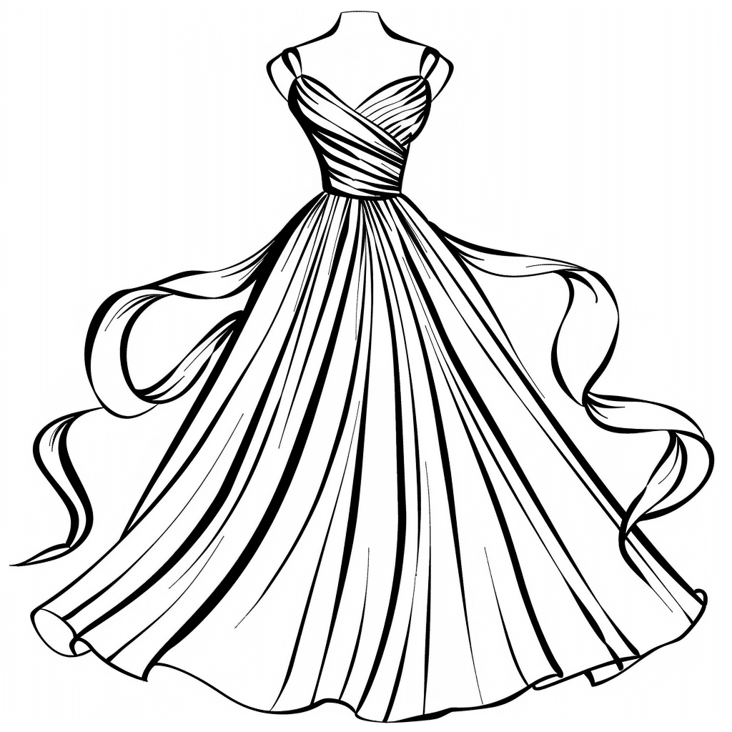 Ribbon Flowing Gown
