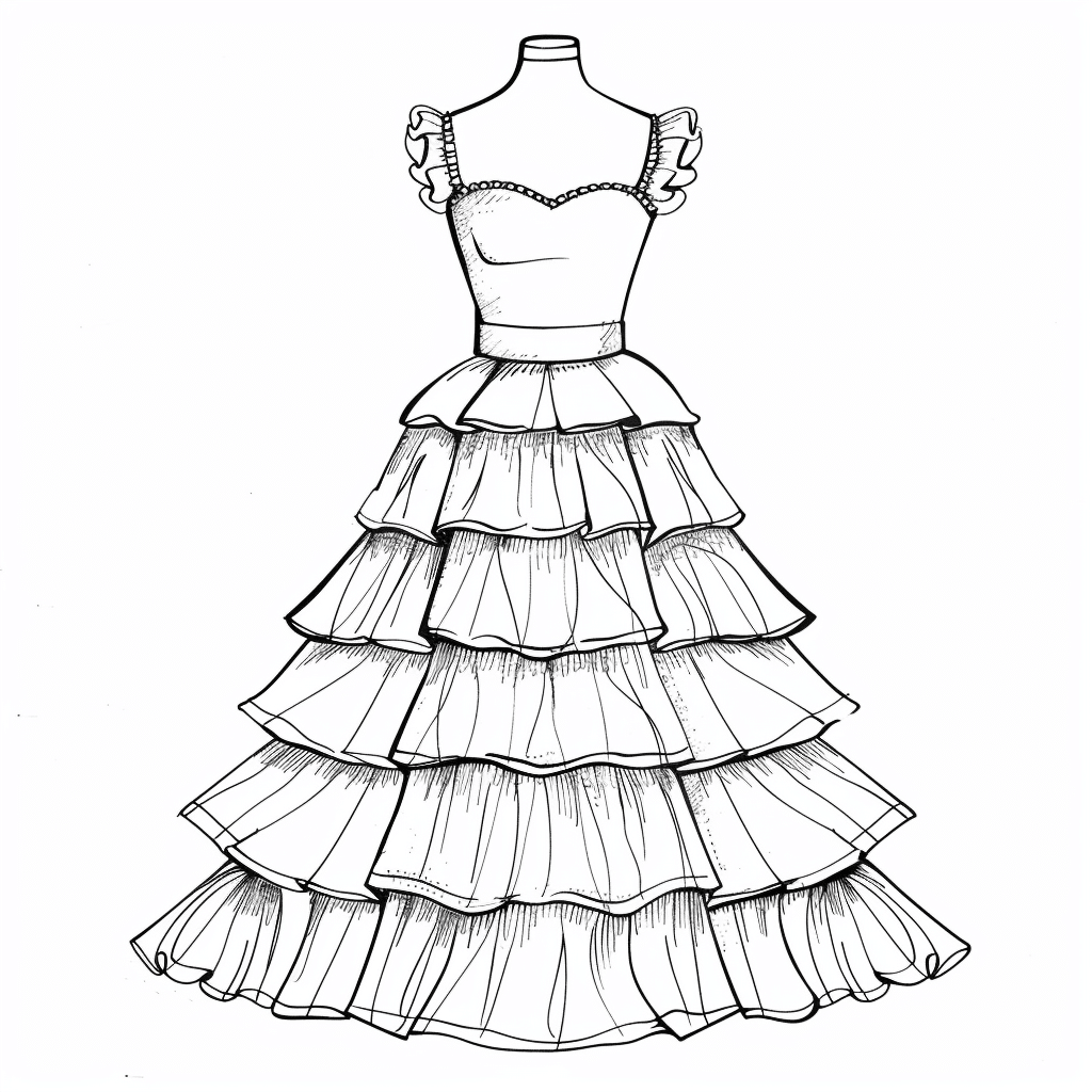 Royal Layered Skirt Dress