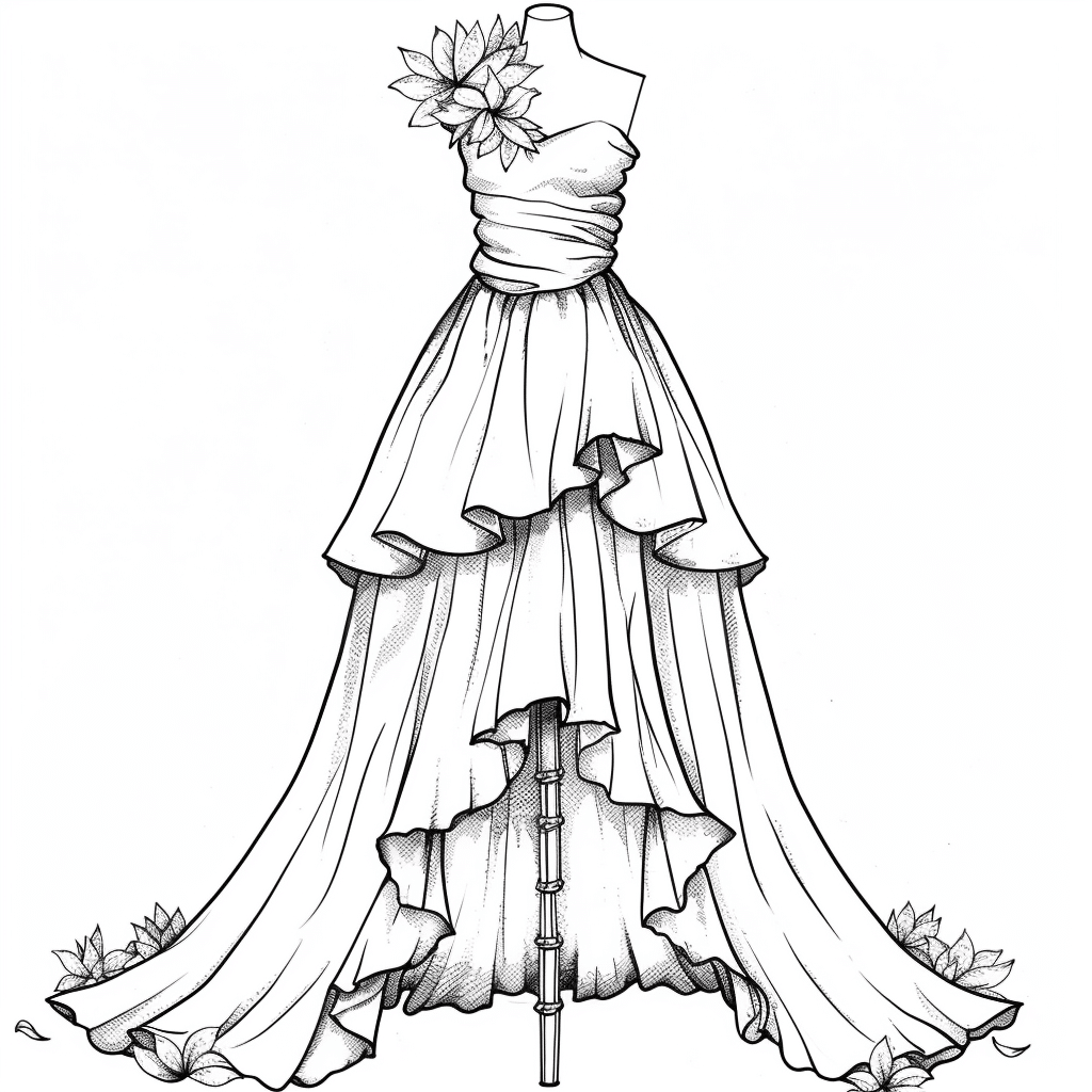 Royal Petal Flow Dress