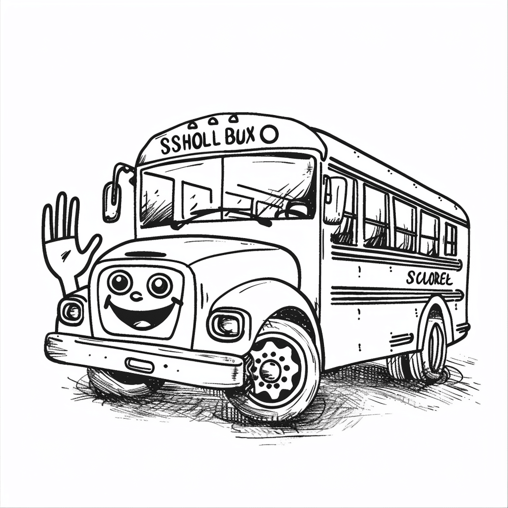 School Bus Waving Hello