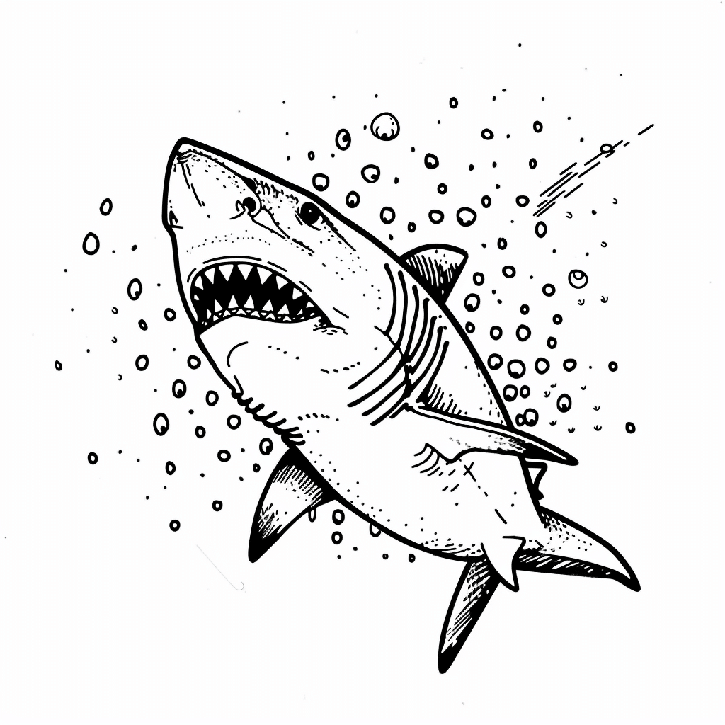 Shark Chasing Tiny Bubble Trail