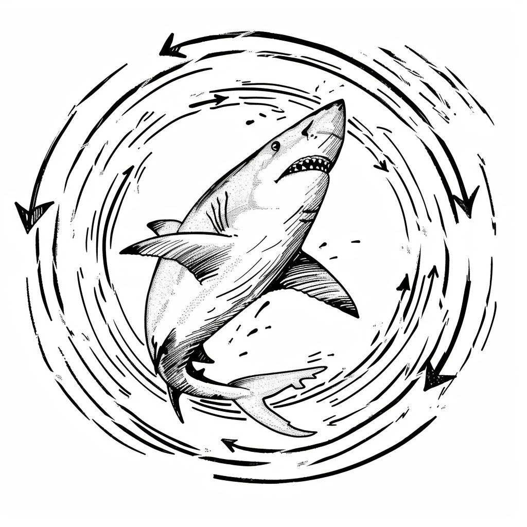 Shark Doing Circle Swim