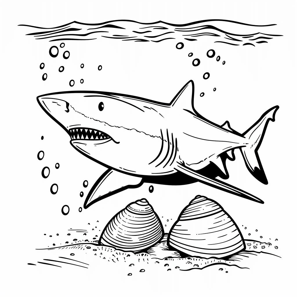Shark Exploring Shells