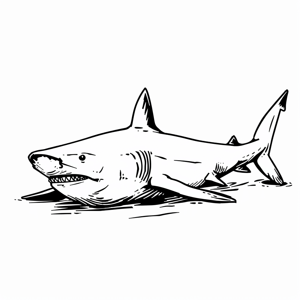 Shark Floating Upside Down