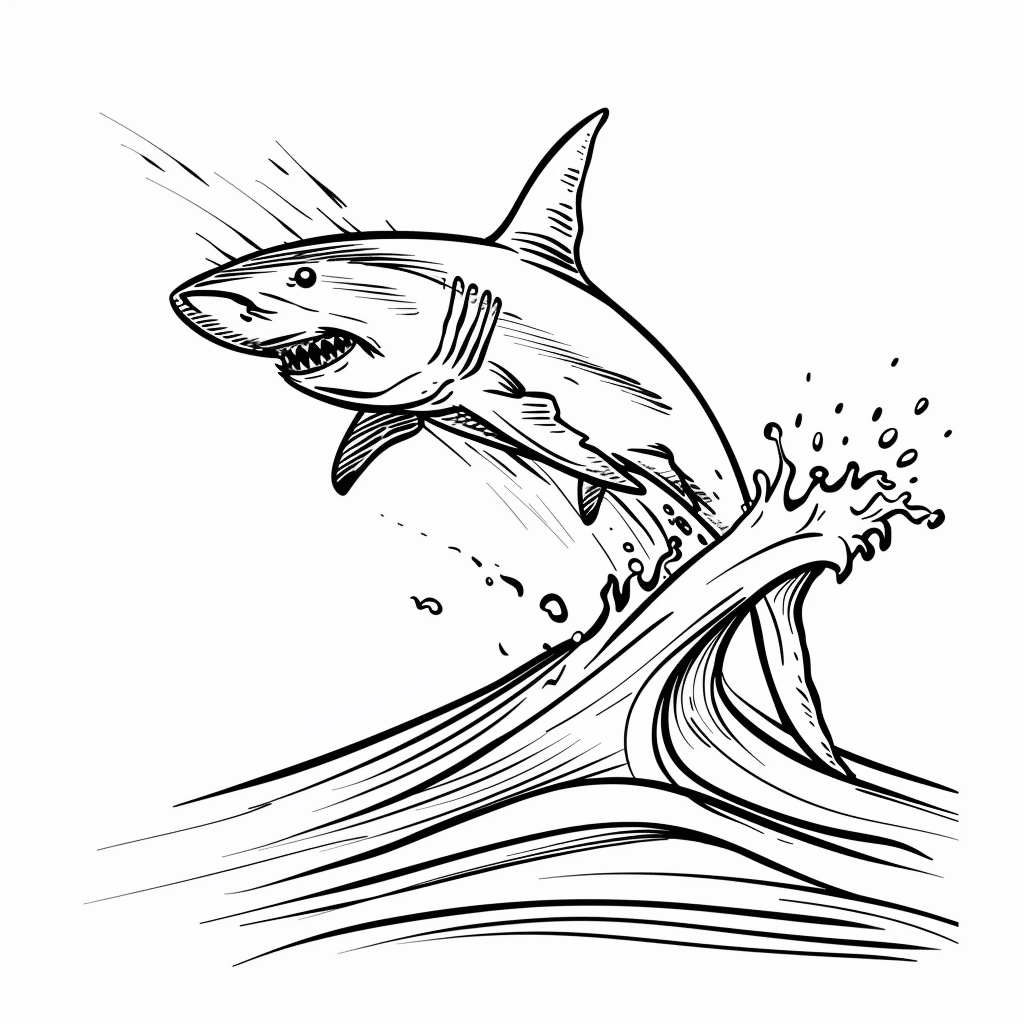 Shark Jumping Over Wave Arc