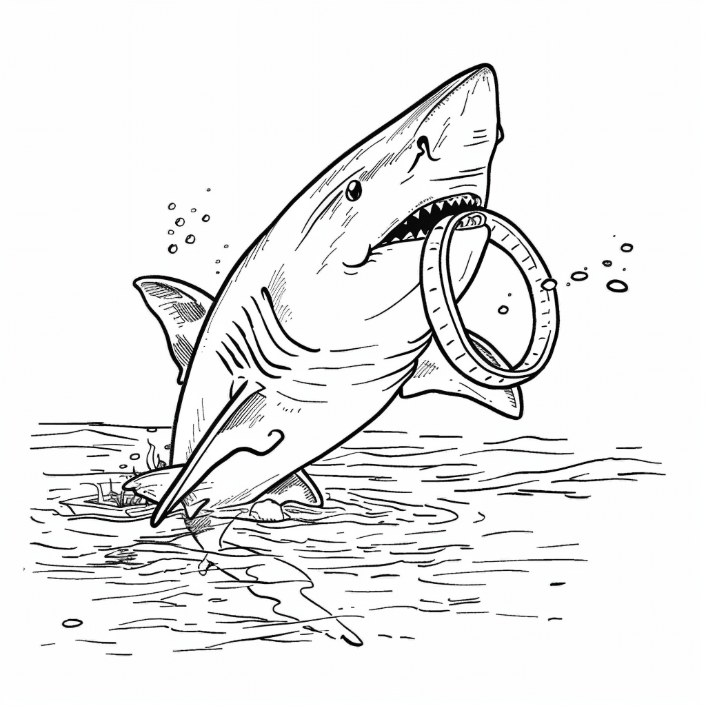 Shark Playing With Ring Toy