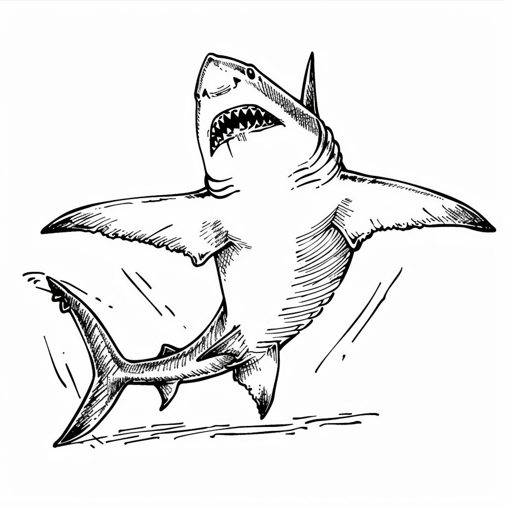 Shark Spreading Fins Wide