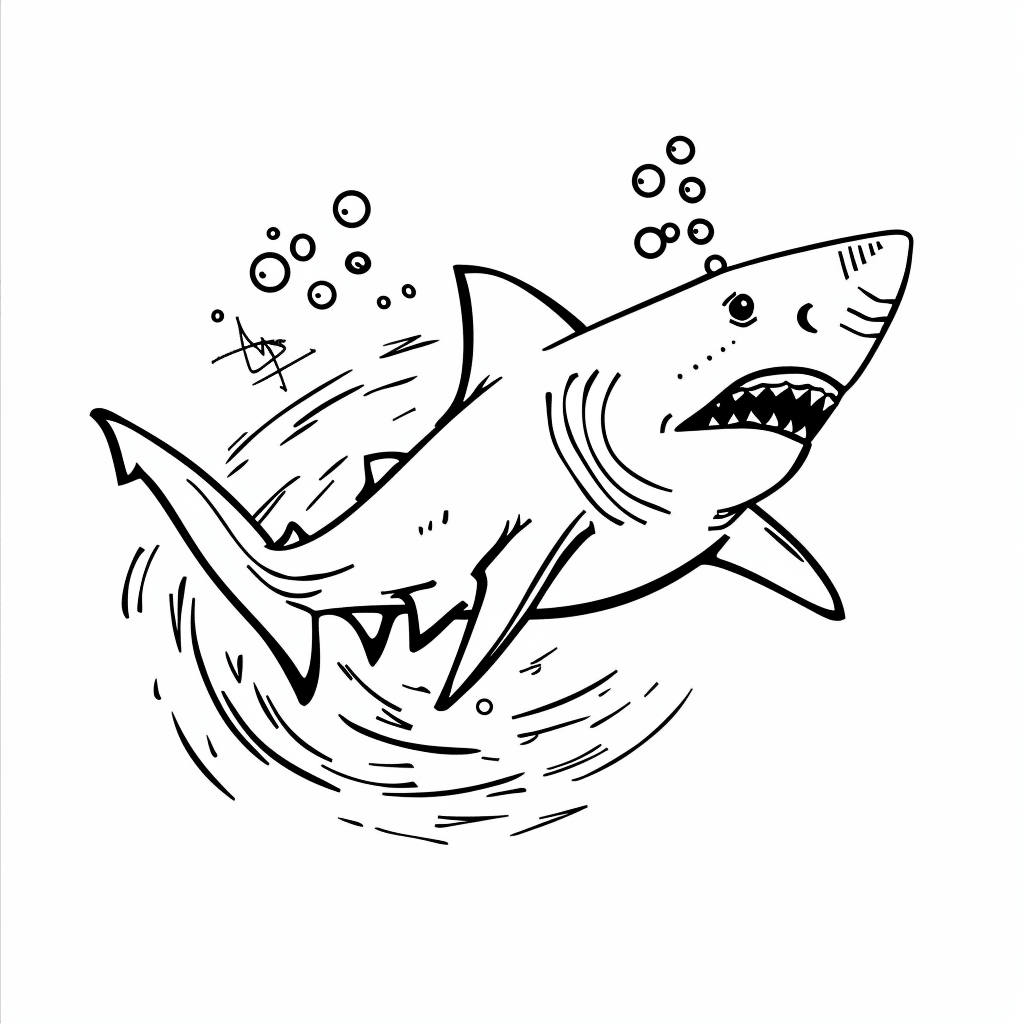Shark with Bubble Trail
