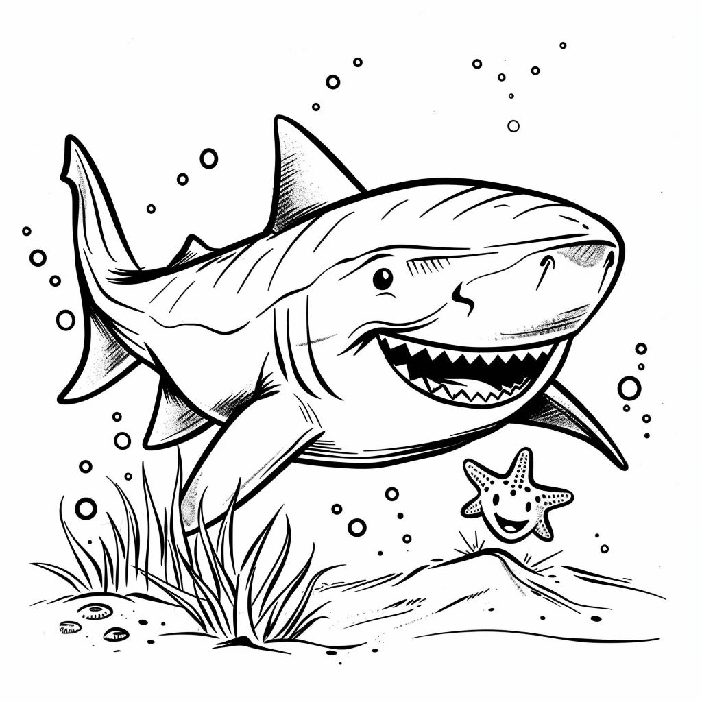 Shark with Starfish Friend