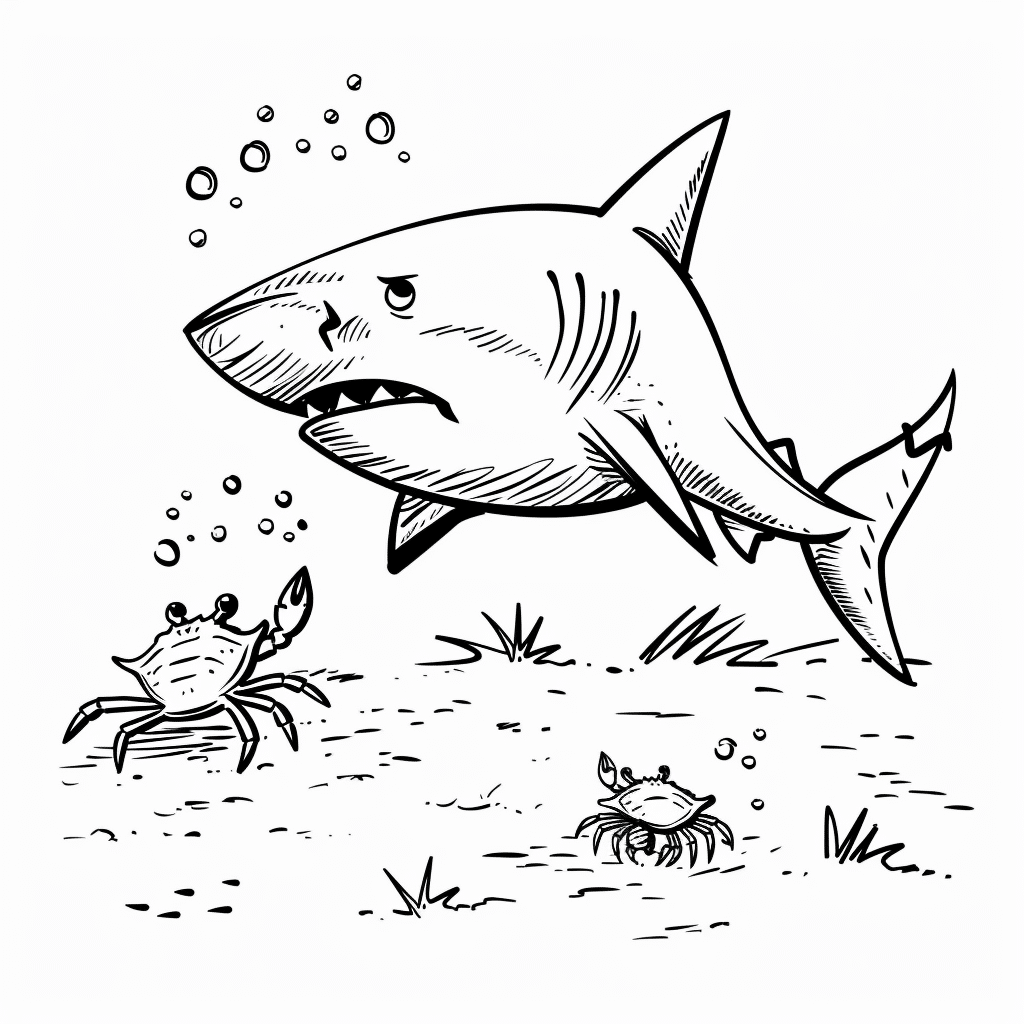 Shark with Tiny Crab