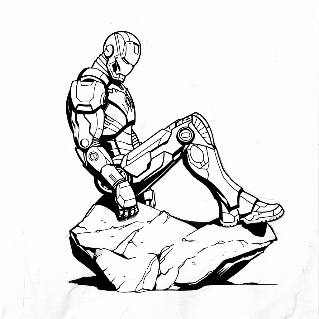 Sitting on Rock - Iron Man