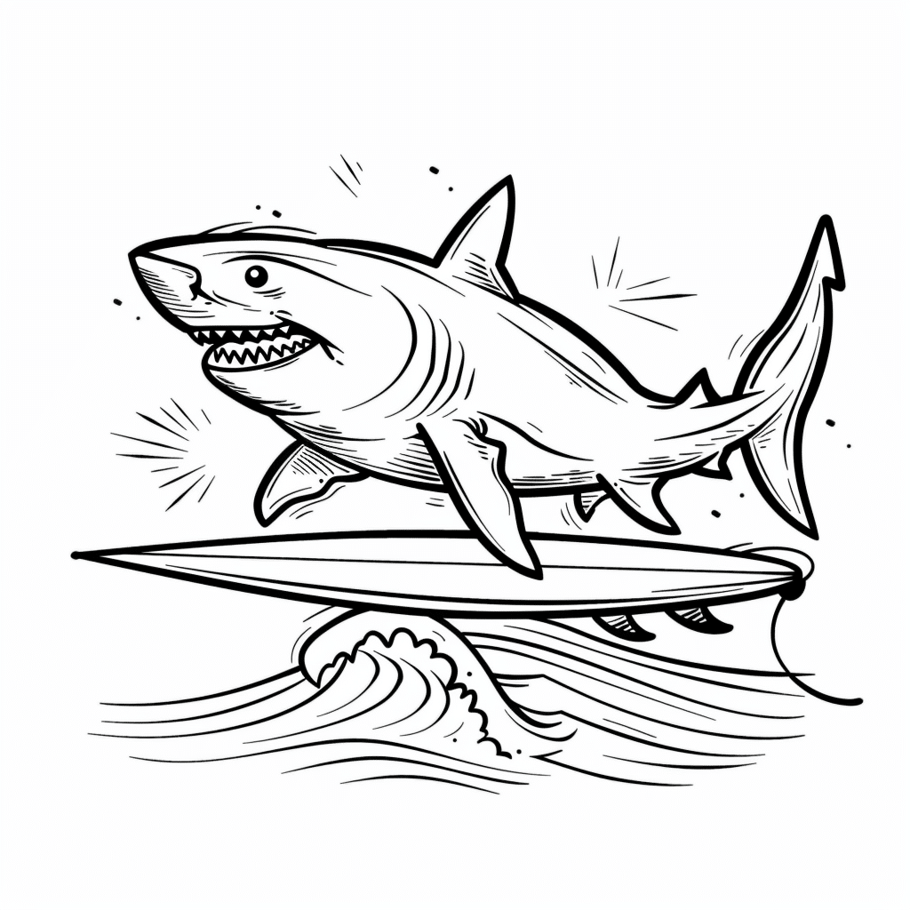 Surfing Shark
