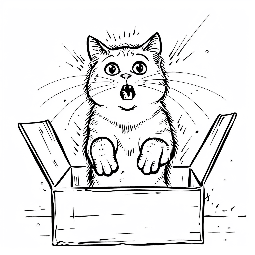 Surprised Cat in Box