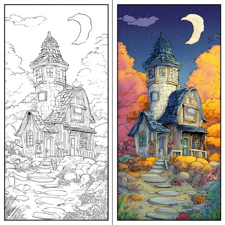 Whimsical House Coloring Pages