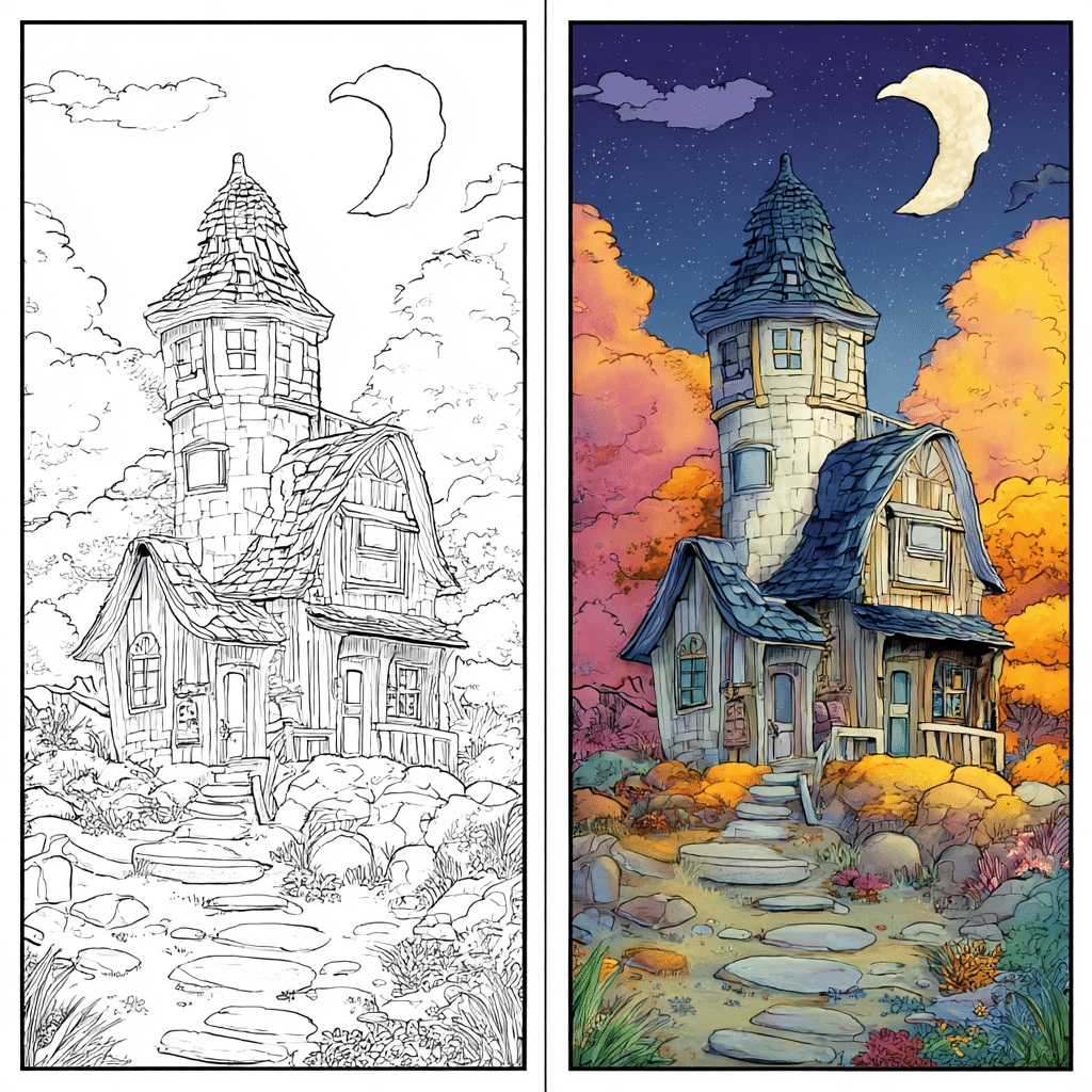Whimsical House Coloring Pages
