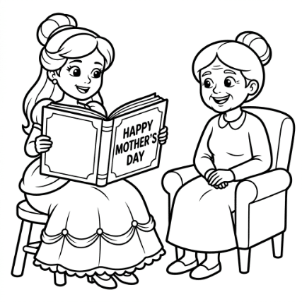 Belle Reading to Mom