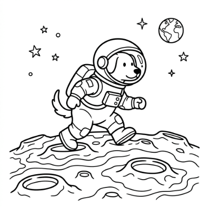 EXPLORING ASTRONAUT DOODLE