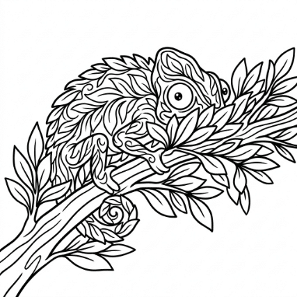 HIDING CHAMELEON DOODLE