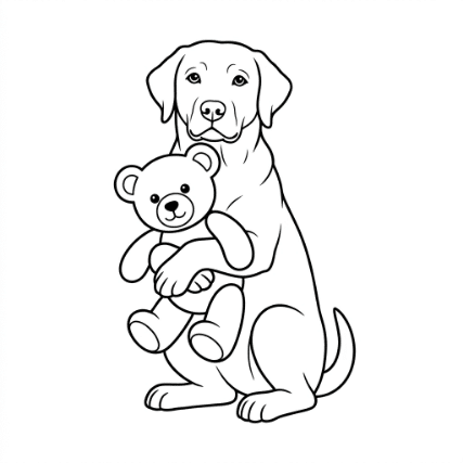 HUGGING A TEDDY BEAR