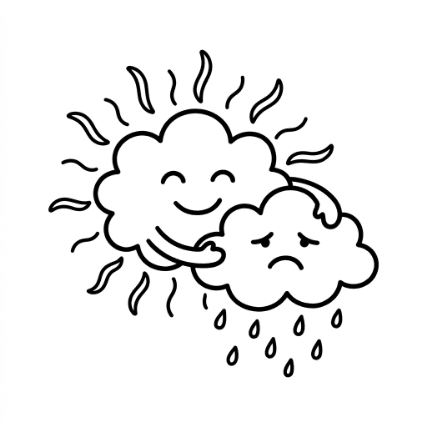 HUGGING CLOUDS DOODLE