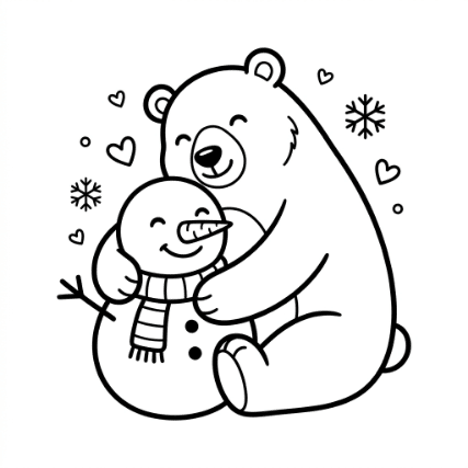 HUGGING POLAR BEAR DOODLE