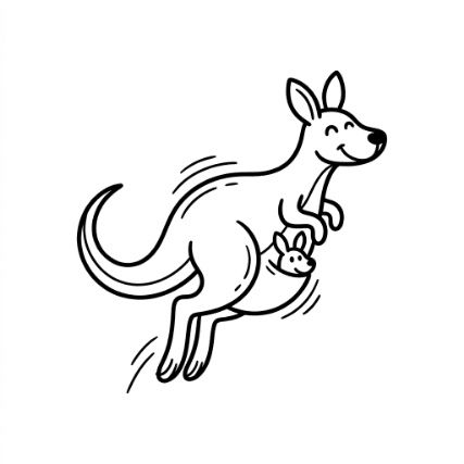 JUMPING KANGAROO DOODLE