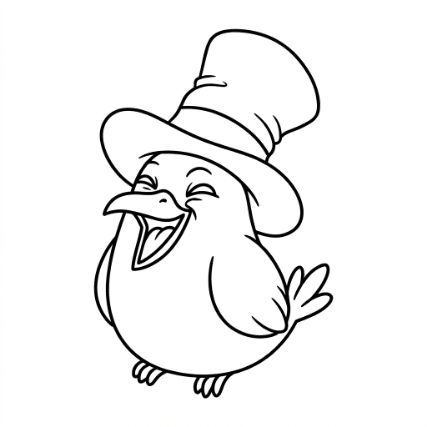 LAUGHING BIRD DOODLE