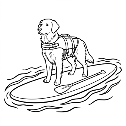 PADDLEBOARDING DOG