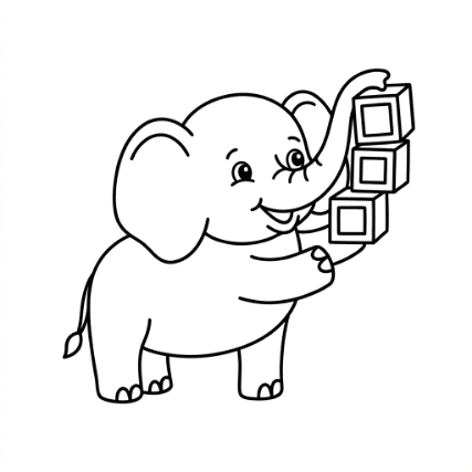 PLAYING ELEPHANT DOODLE