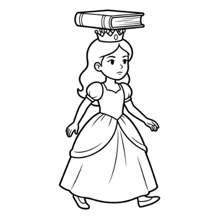 PRINCESS BALANCING A BOOK ON HER HEAD