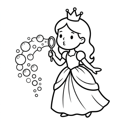 PRINCESS BLOWING BUBBLES