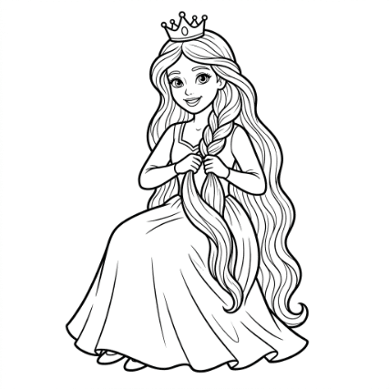 PRINCESS BRAIDING HER HAIR
